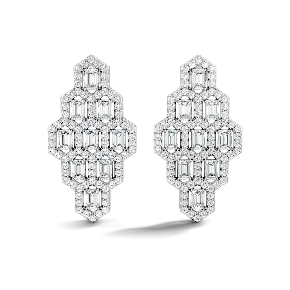 Pear-Cut Lab-grown and Natural Diamond Earrings in 10K Rose Gold