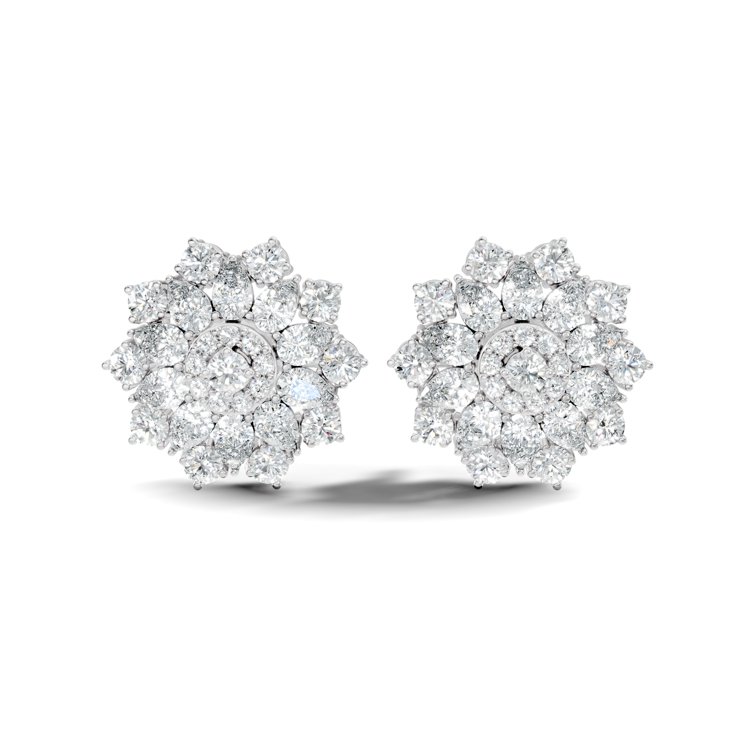 1.19Ct Round-Cut Lab-grown and Natural Diamond Earrings in 10K White Gold