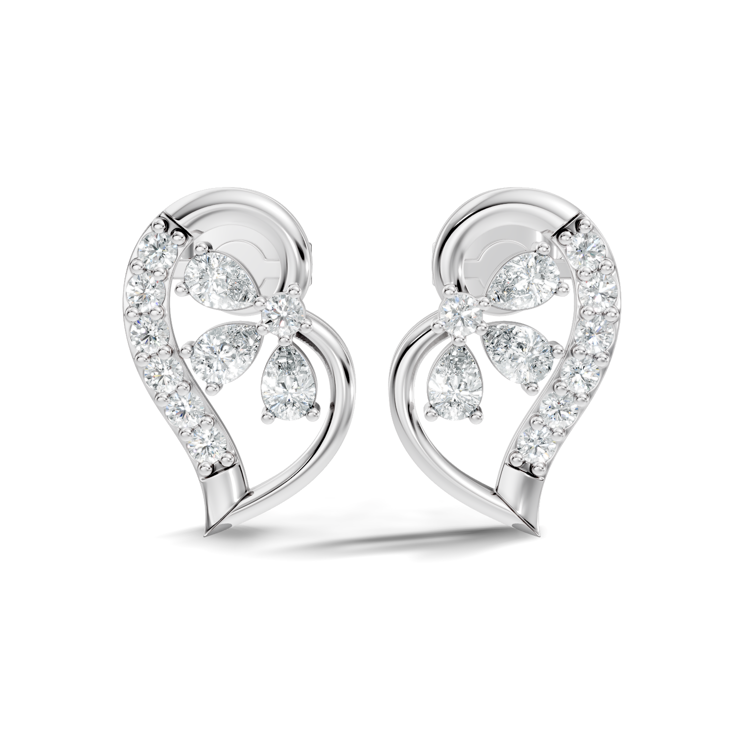 1.13Ct Round-Cut Lab-grown and Natural Diamond Earrings in 10K Rose Gold