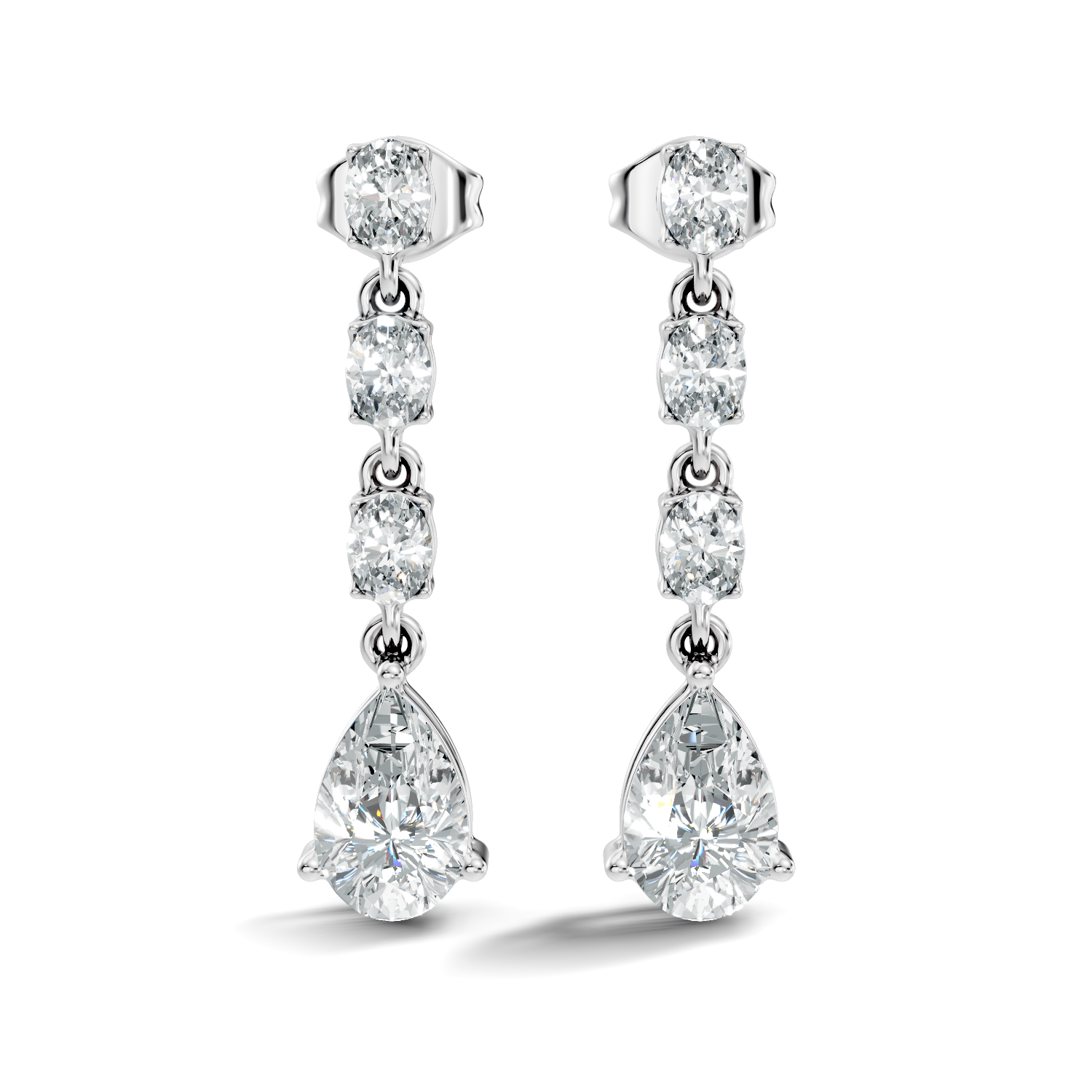 Round-Cut Lab-grown Diamond Antique Earrings in 10K White Gold