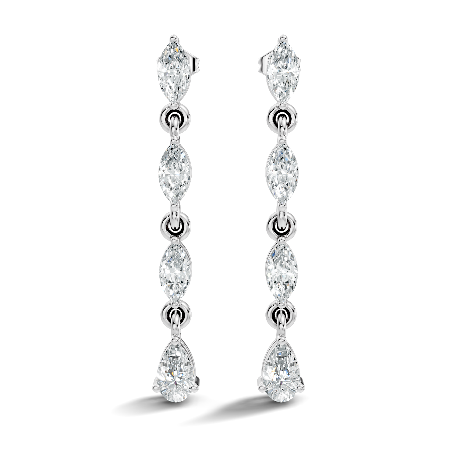 3.09Ct Pear-Cut Lab-grown Diamond Earrings in 10K Rose Gold