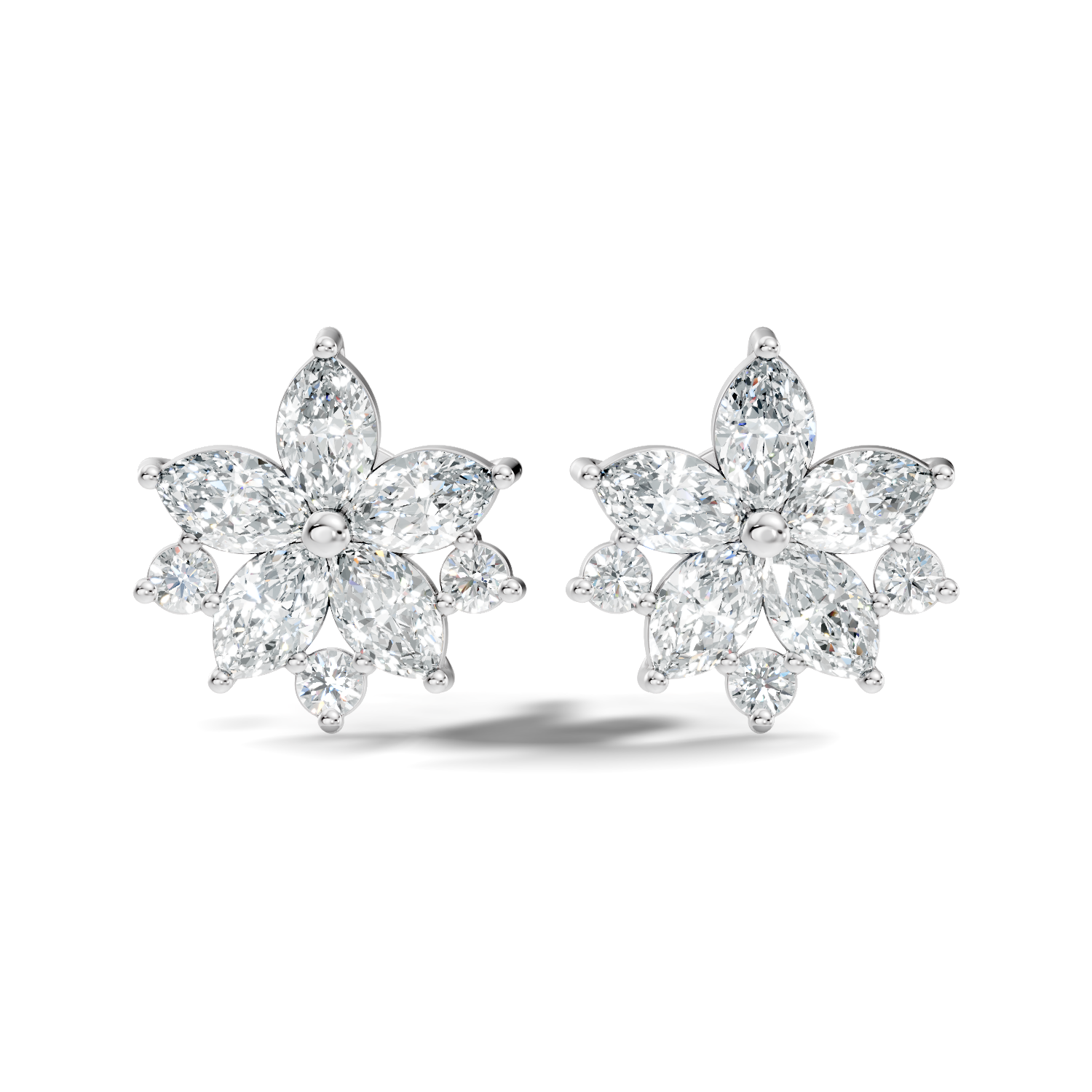 Round-Cut Lab-grown and Natural Diamond Studs in 10K White Gold