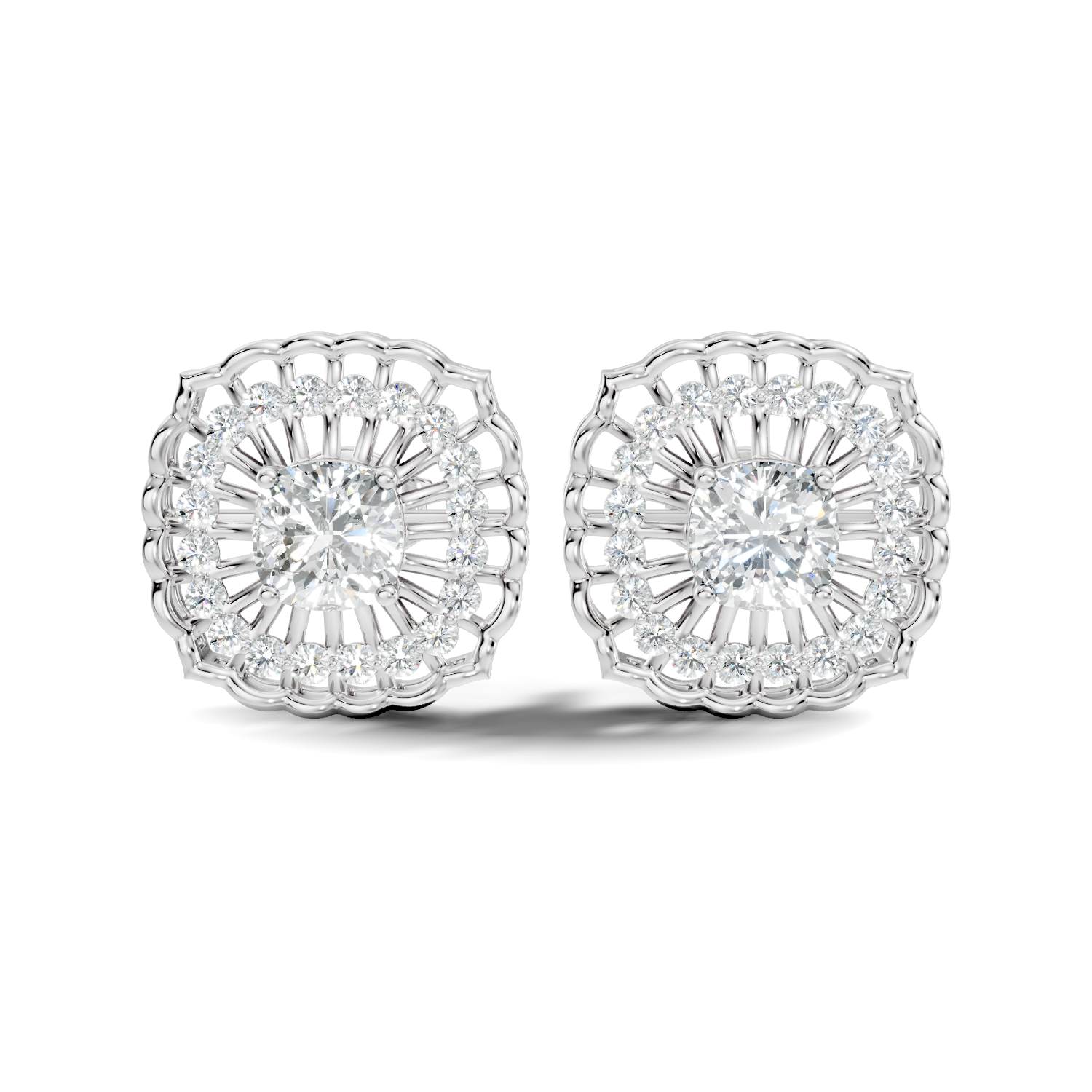 Marquise-Cut Lab-grown Diamond Earrings in 14K White Gold