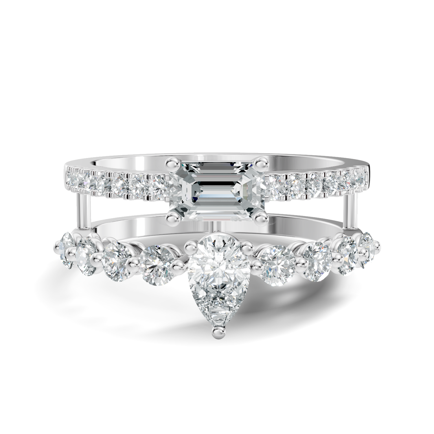 Marquise-Cut Lab-grown Diamond Cluster Ring in 10K Yellow Gold