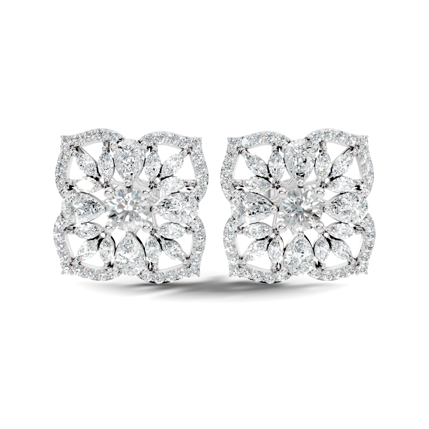 3.12Ct Pear-Cut Lab-grown Diamond Earrings in 14K White Gold