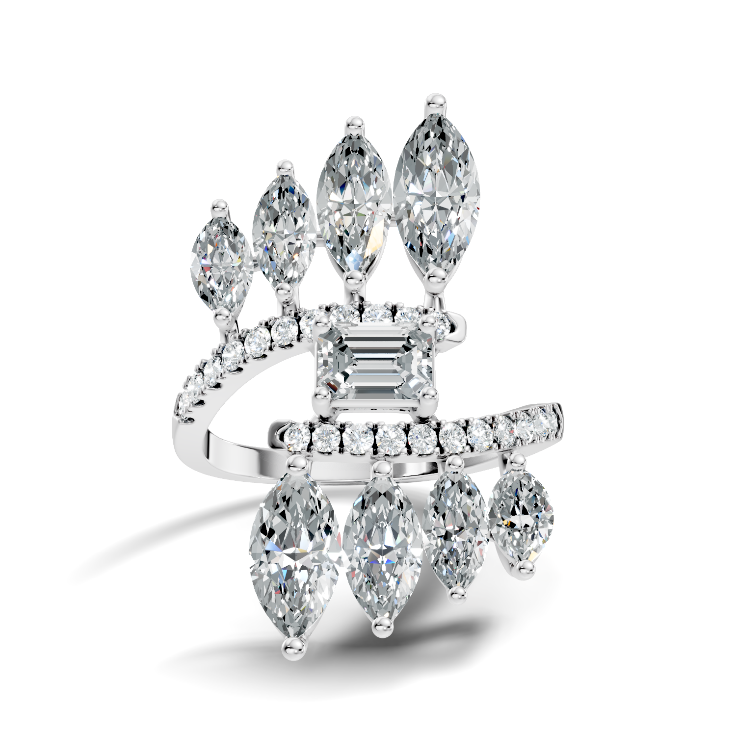 2.30Ct Marquise-Cut Lab-grown Diamond Vintage Ring in 10K White Gold