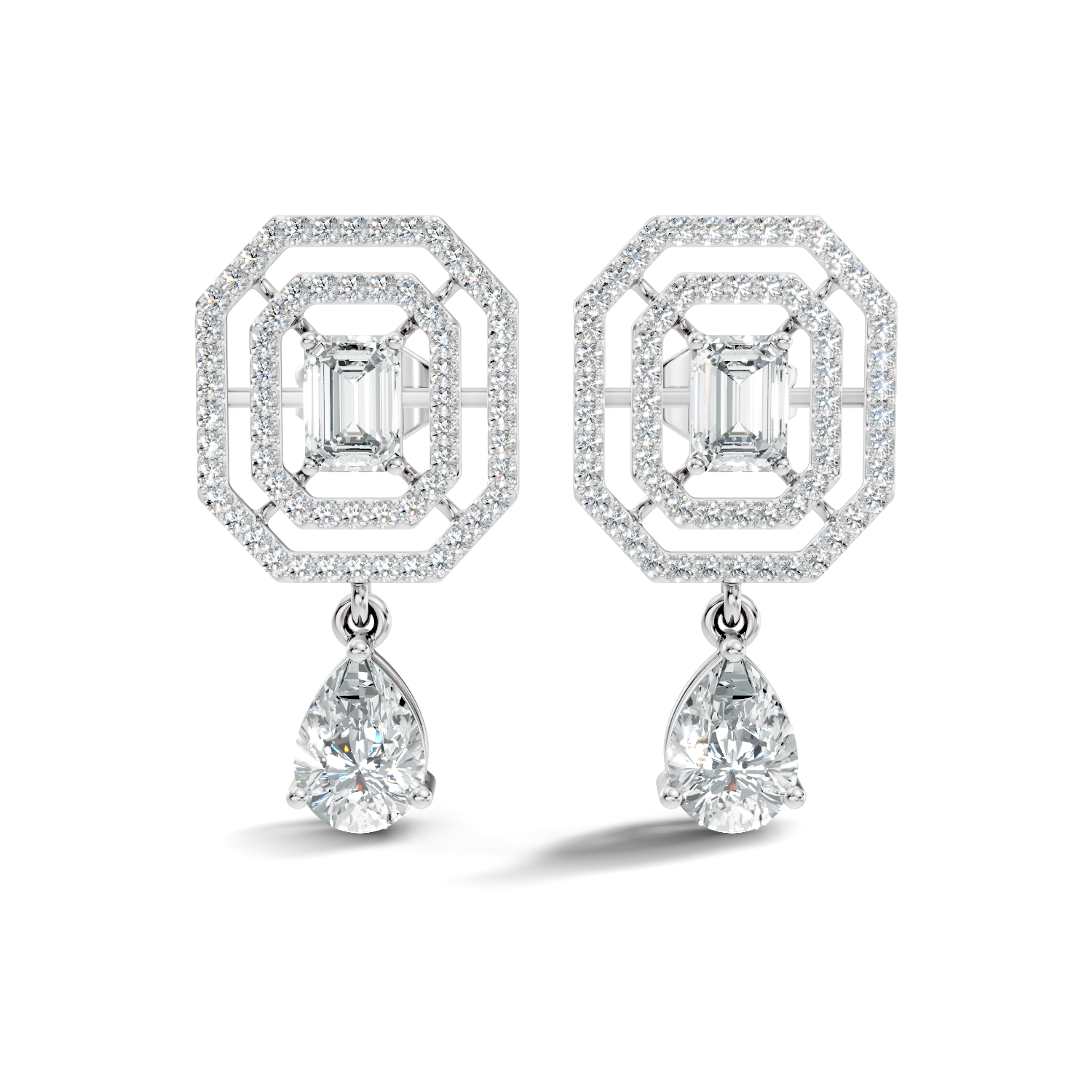 Round-Cut Lab-grown and Natural Diamond Earrings in 10K Rose Gold