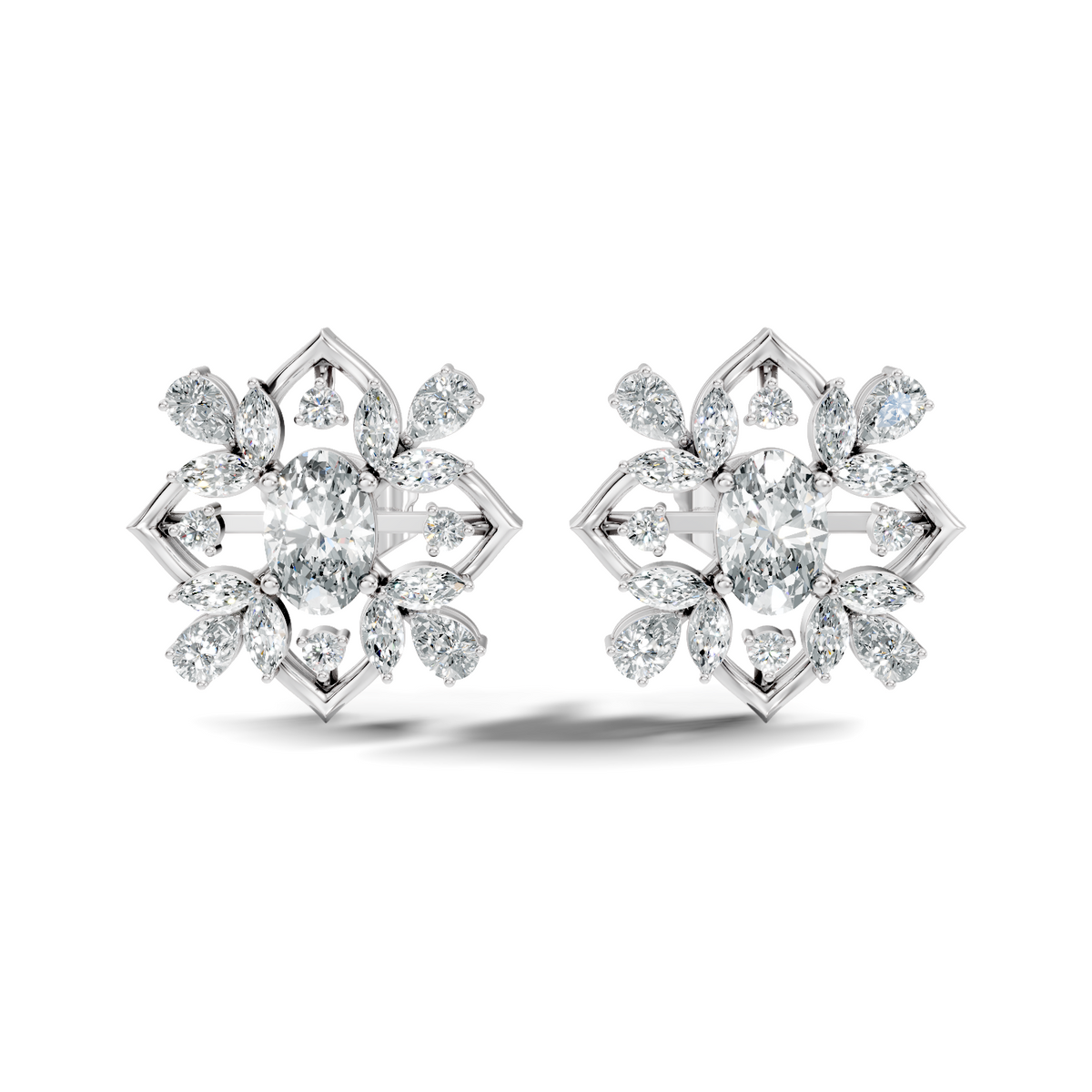 Round-Cut Lab-grown and Natural Diamond Vintage Earrings in 10K Yellow Gold