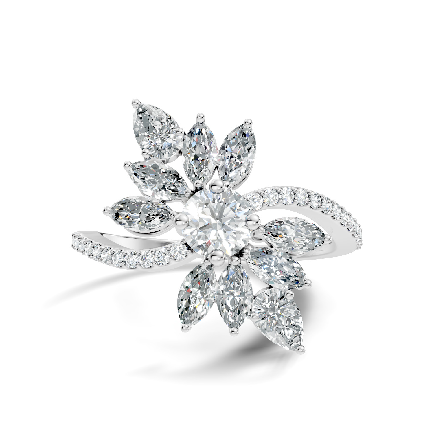 2.37Ct Pear-Cut Lab-grown Diamond Vintage Ring in 10K White Gold