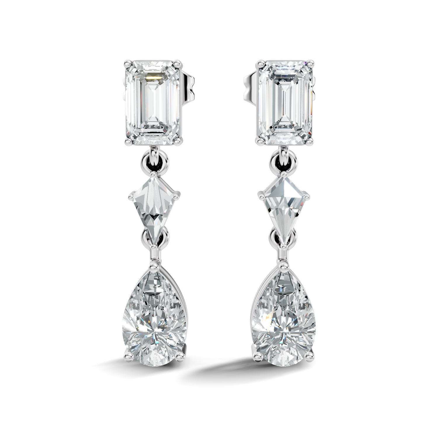 2.96Ct Princess-Cut Lab-grown Diamond Earrings in 10K White Gold