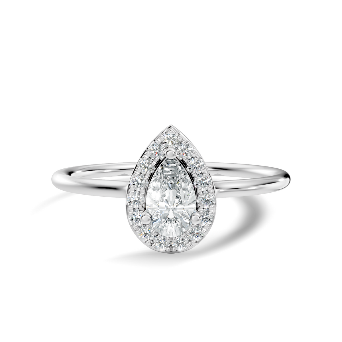 1.40Ct Princess-Cut Lab-grown Diamond Halo Ring in 10K White Gold