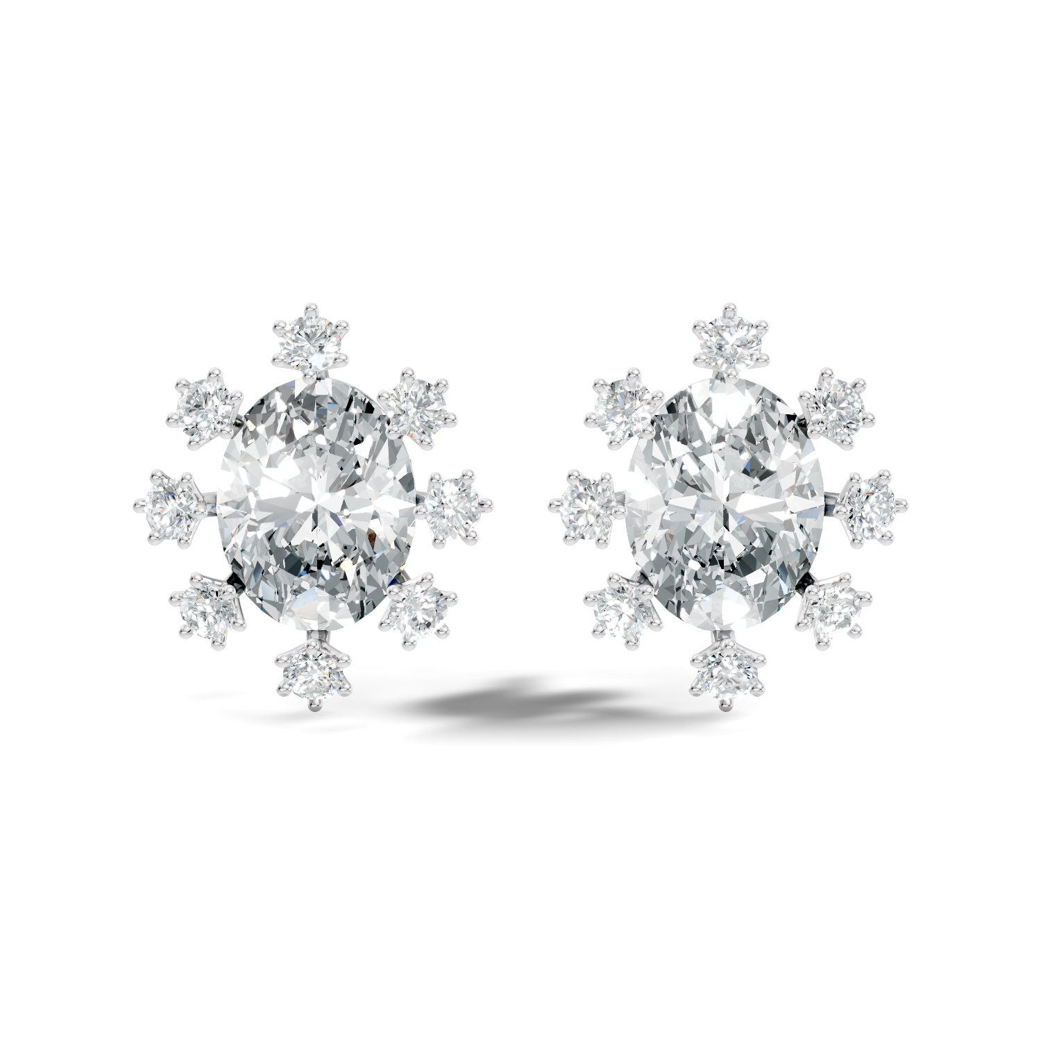 Round-Cut Lab-grown and Natural Diamond Earrings in 10K Rose Gold