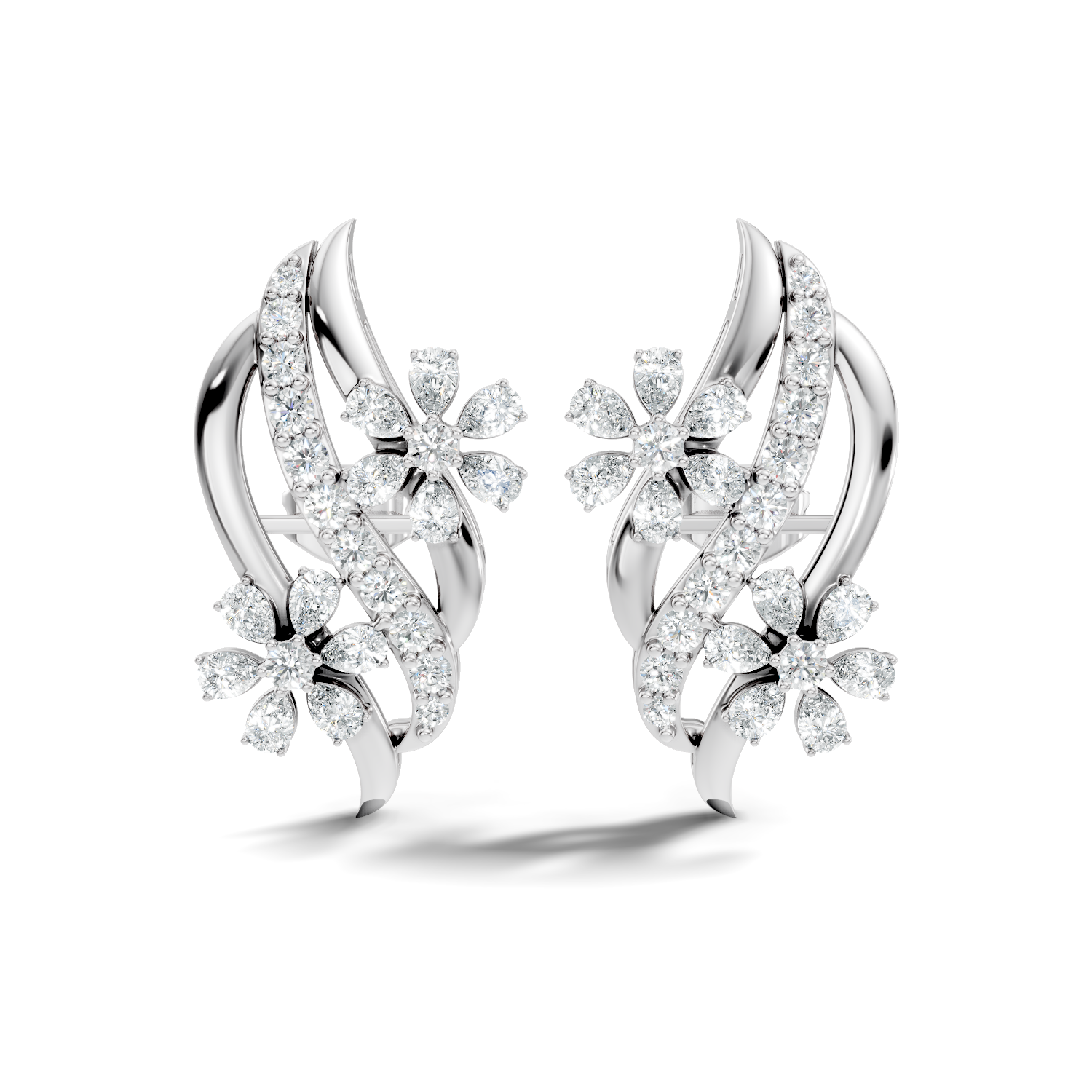 Pear-Cut Lab-grown Diamond Earrings in 10K Yellow Gold