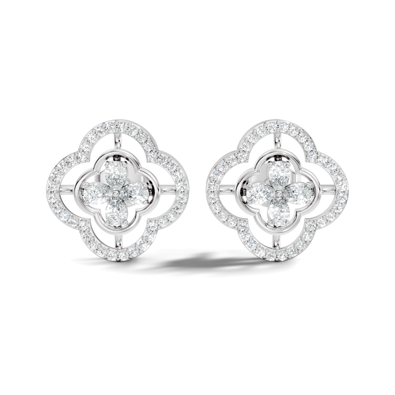 Round-Cut Lab-grown Diamond Earrings in 10K White Gold