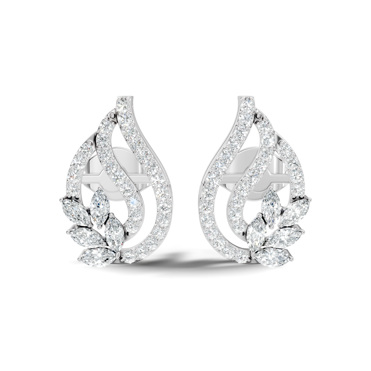 Cushion-Cut Lab-grown Diamond Earrings in 14K White Gold