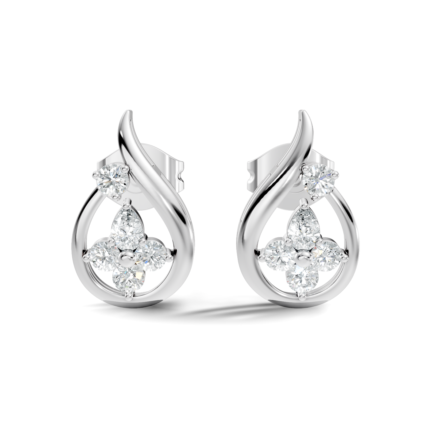 Round-Cut Lab-grown Diamond Antique Studs in 10K Rose Gold