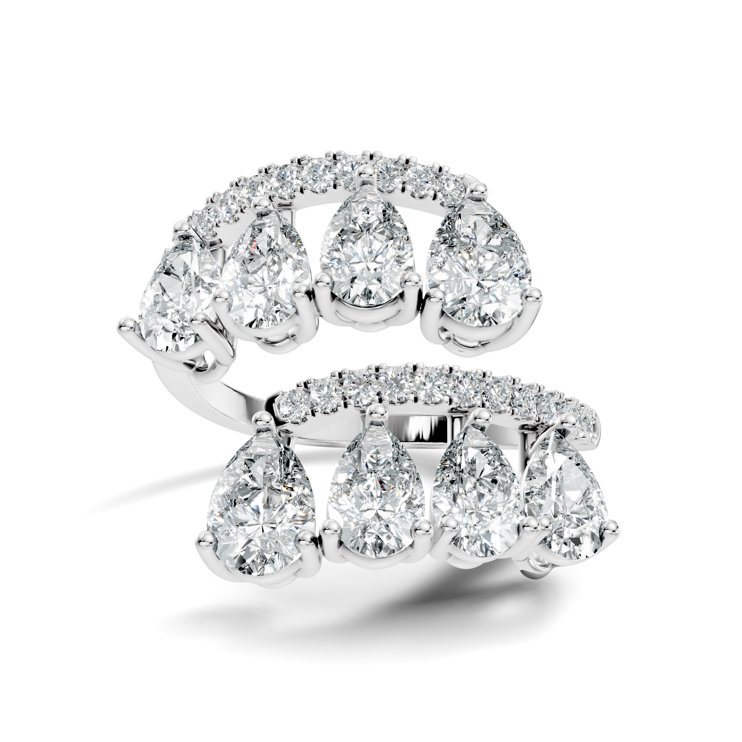 2.31Ct Pear-Cut Lab-grown Diamond Cluster Ring in 10K White Gold