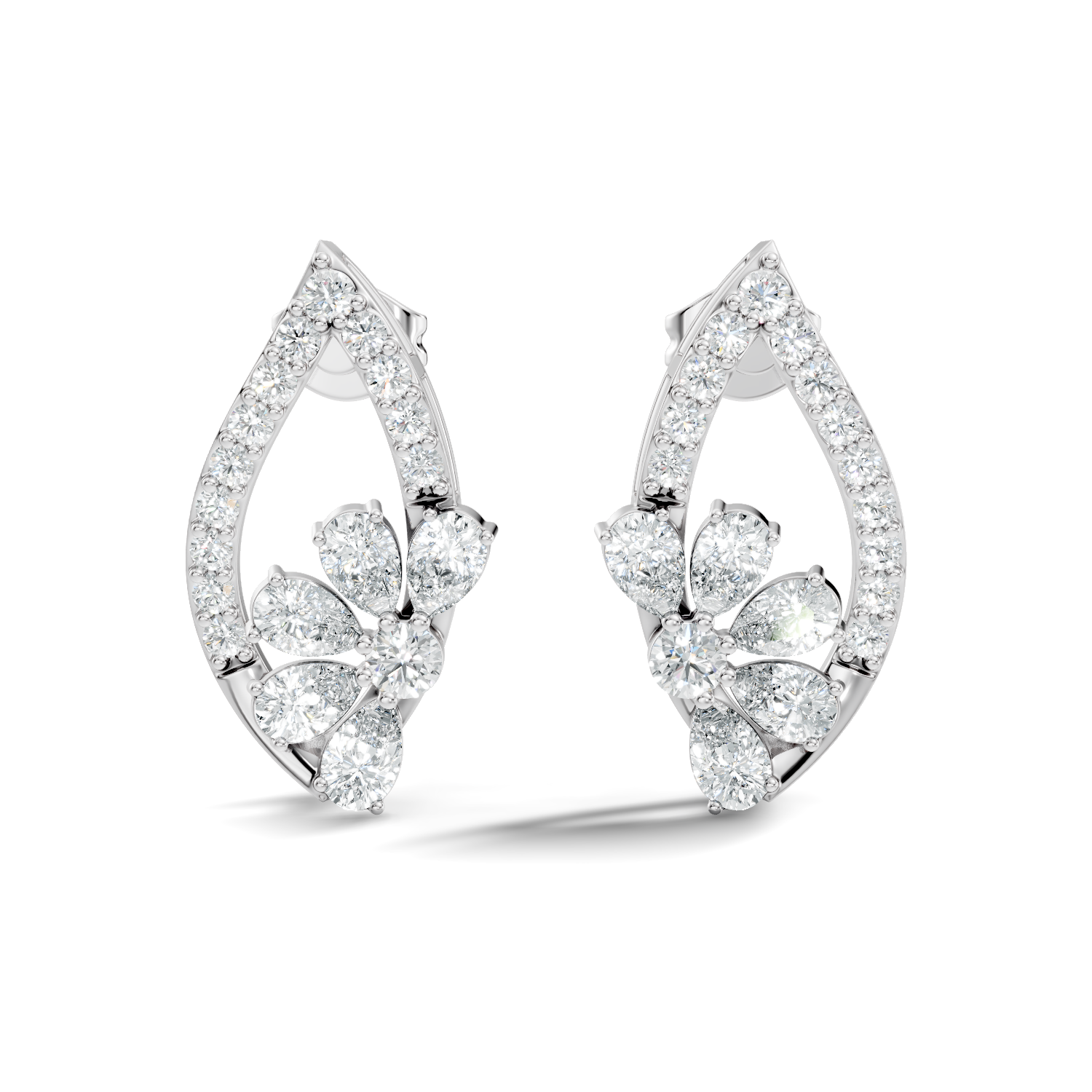 8.10Ct Pear-Cut Lab-grown and Natural Diamond Earrings in 10K Yellow Gold