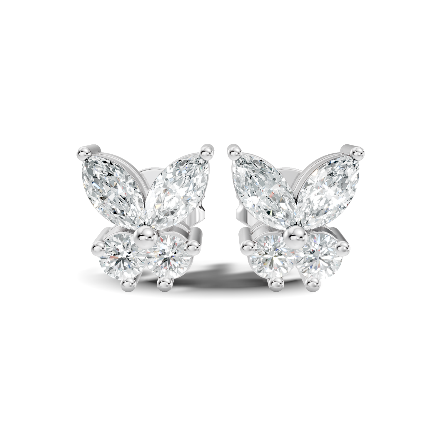 Round-Cut Lab-grown and Natural Diamond Earrings in 10K Yellow Gold