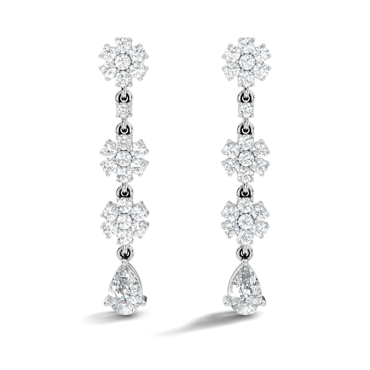 1.27Ct Pear-Cut Lab-grown Diamond Stud Studs in 10K White Gold