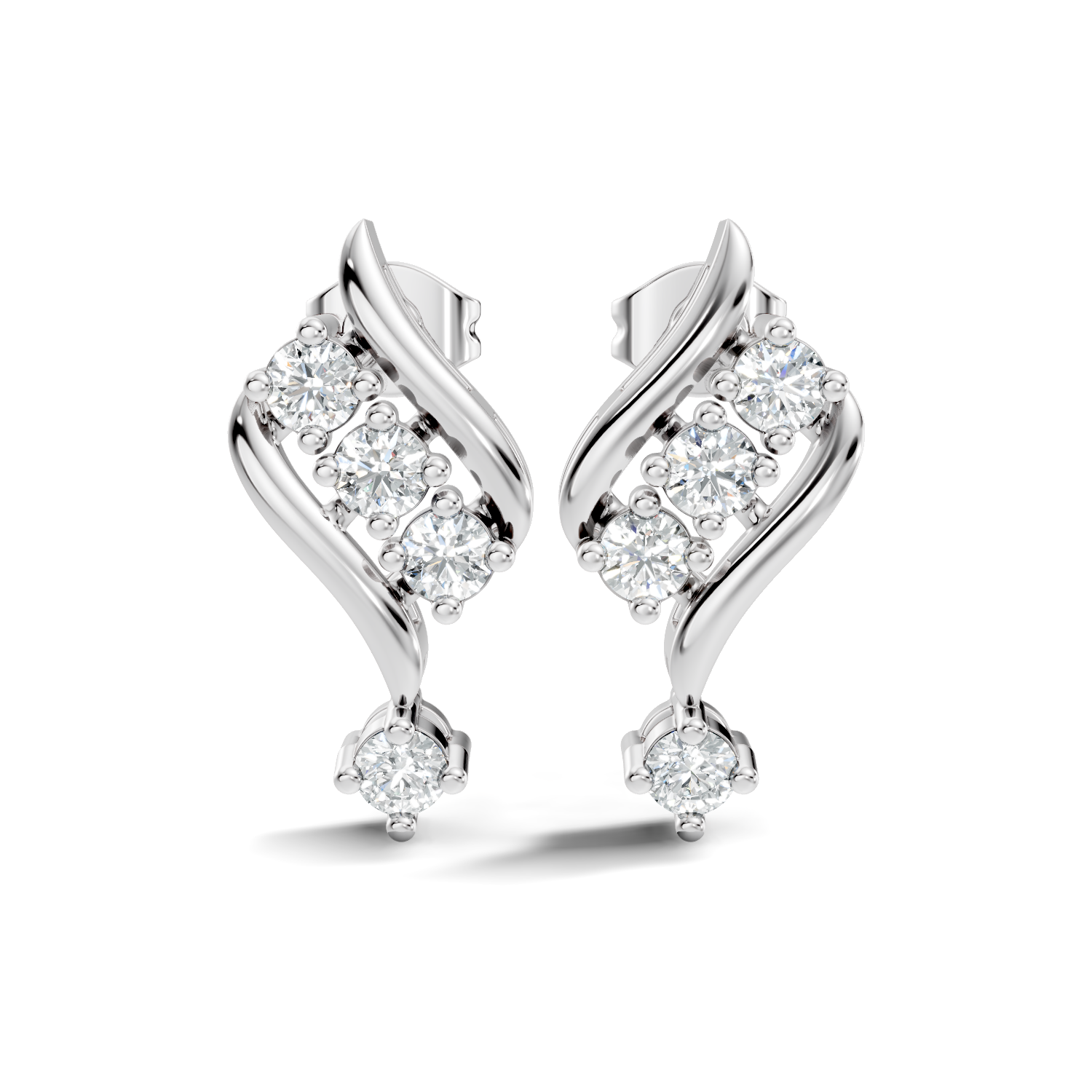 Marquise-Cut Lab-grown Diamond Earrings in 10K White Gold