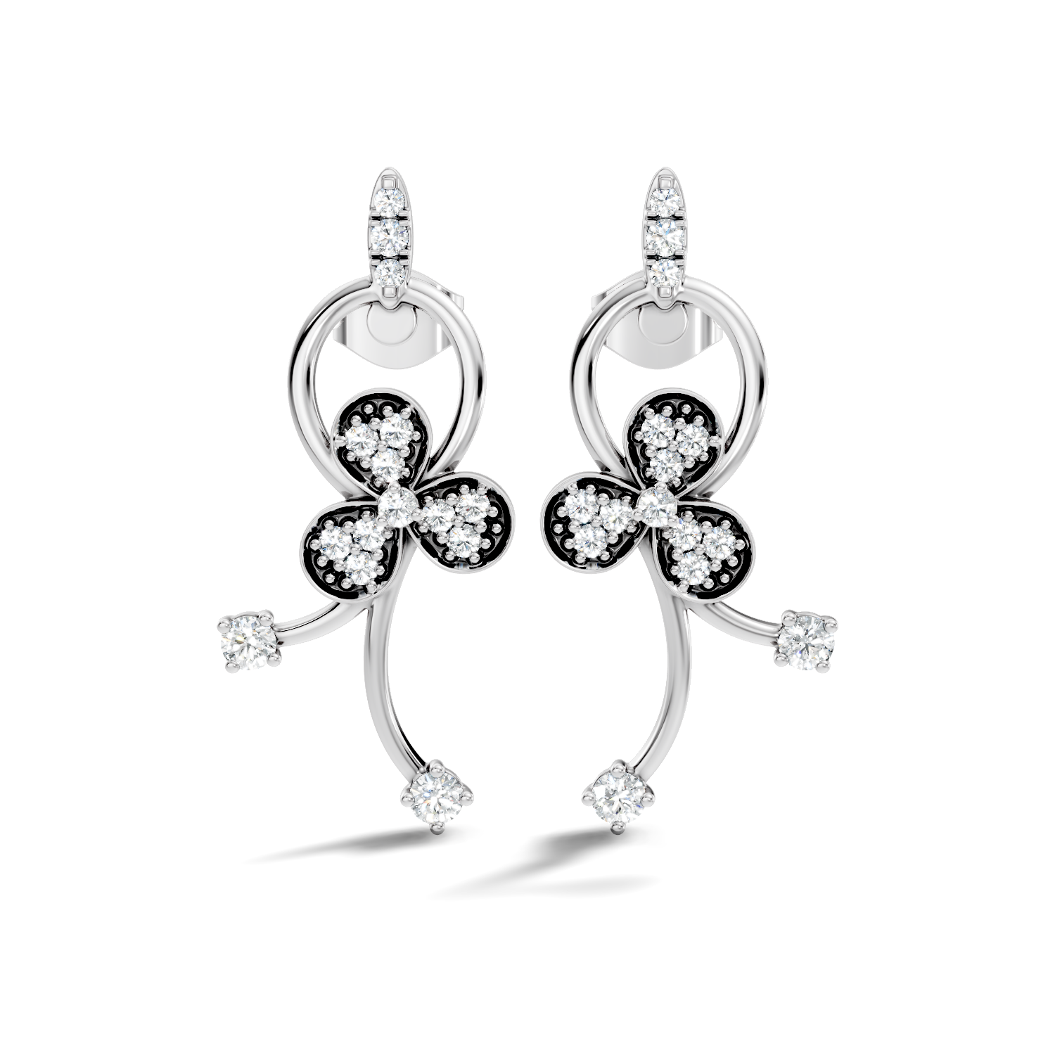 2.50Ct Marquise-Cut Lab-grown Diamond Cluster Earrings in 10K Rose Gold