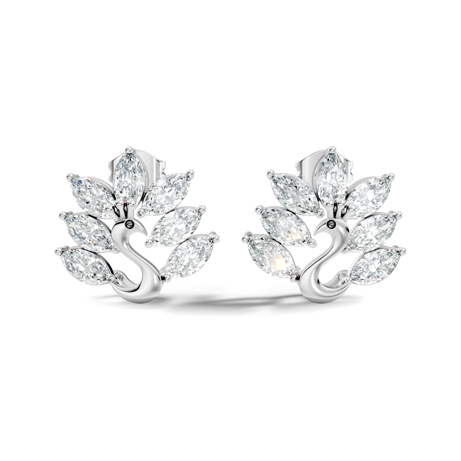 Round-Cut Lab-grown and Natural Diamond Earrings in 10K White Gold