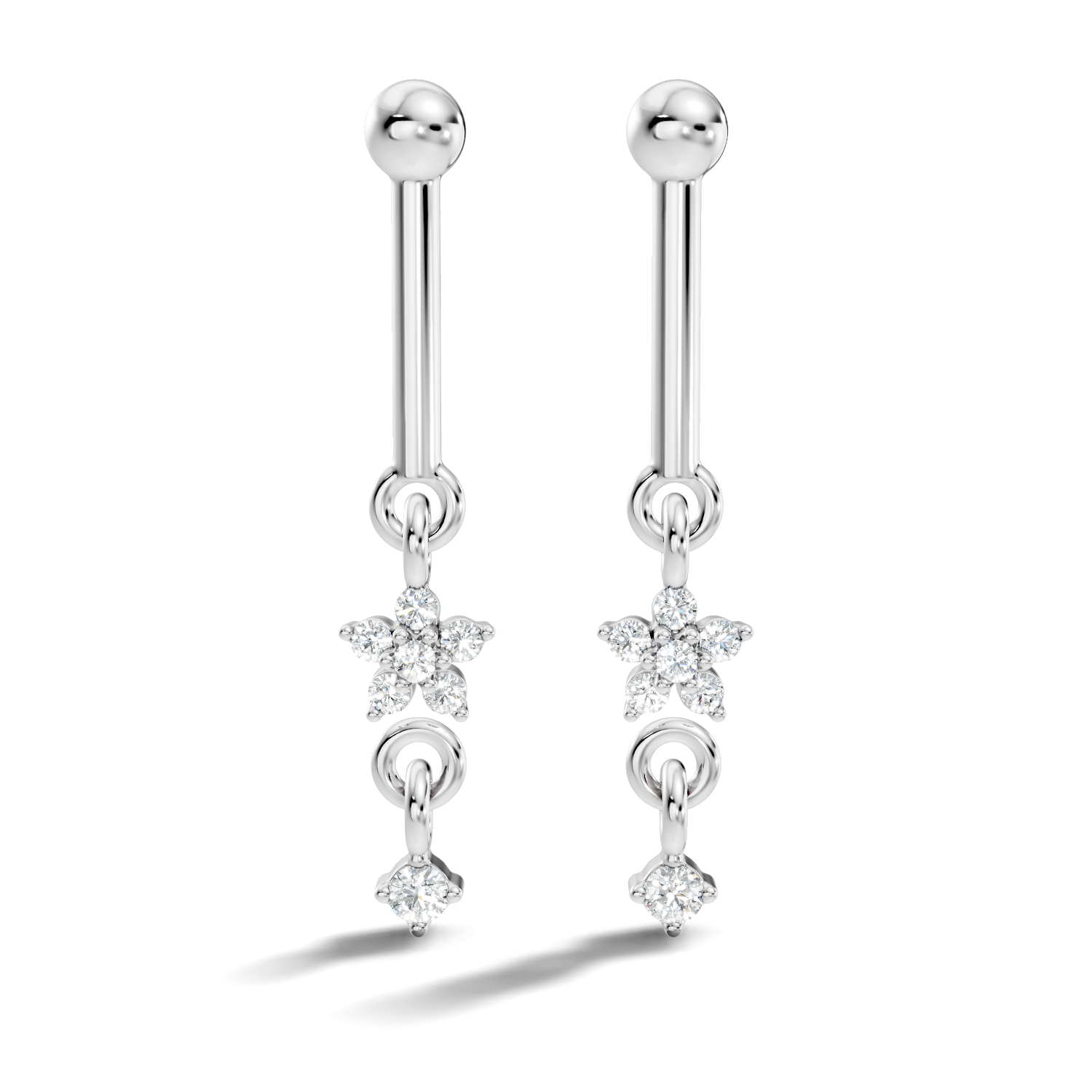 Round-Cut Lab-grown and Natural Diamond Earrings in 10K Yellow Gold