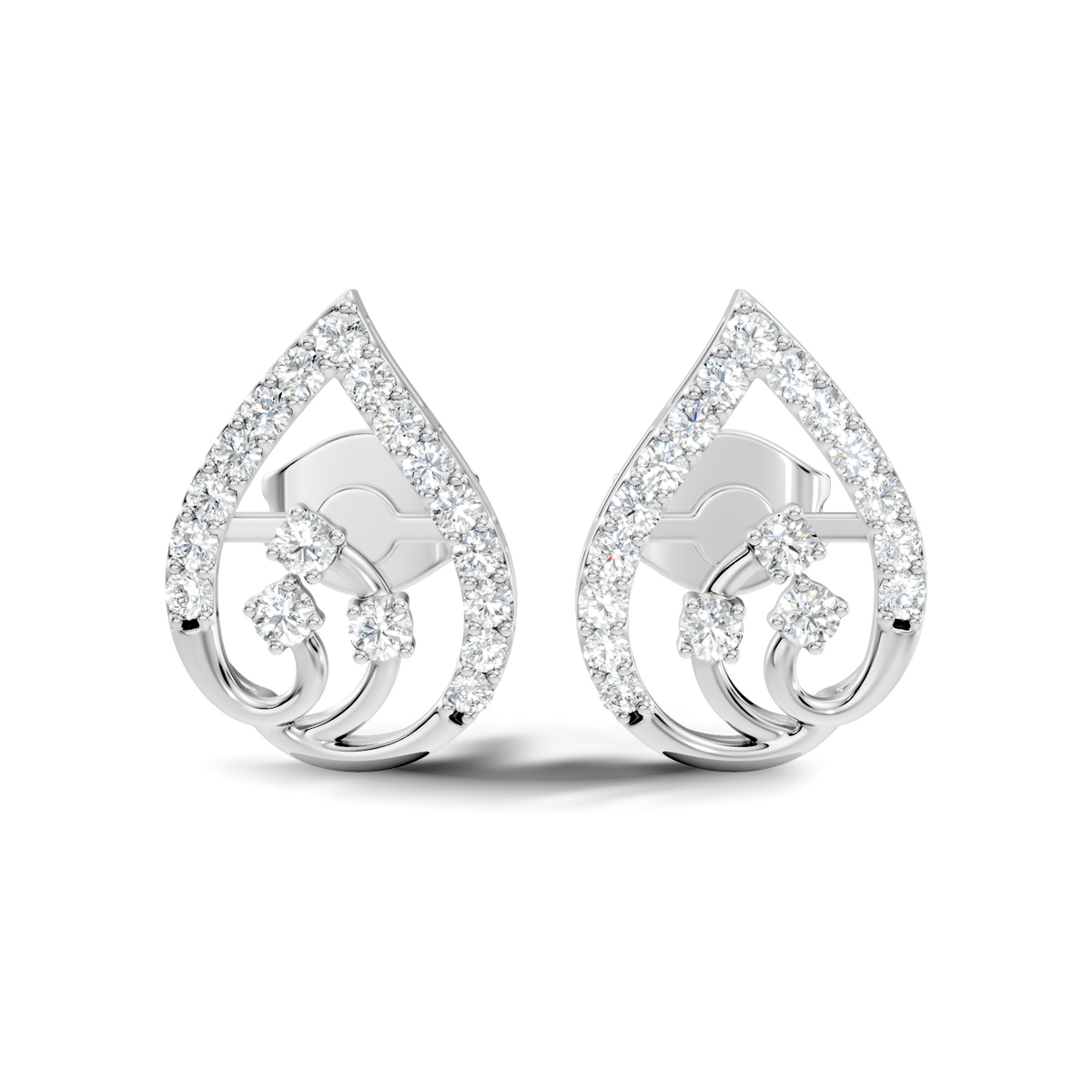 Emerald-Cut Lab-grown Diamond Vintage Earrings in 10K Rose Gold