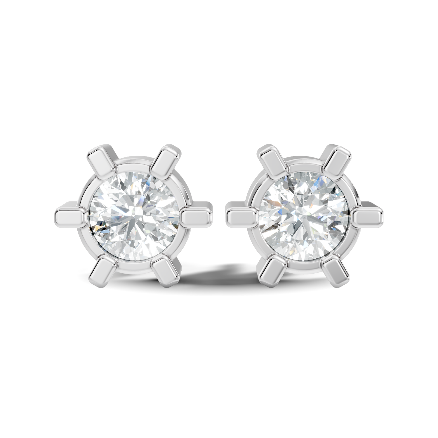 Round-Cut Lab-grown Diamond Earrings in 10K Rose Gold