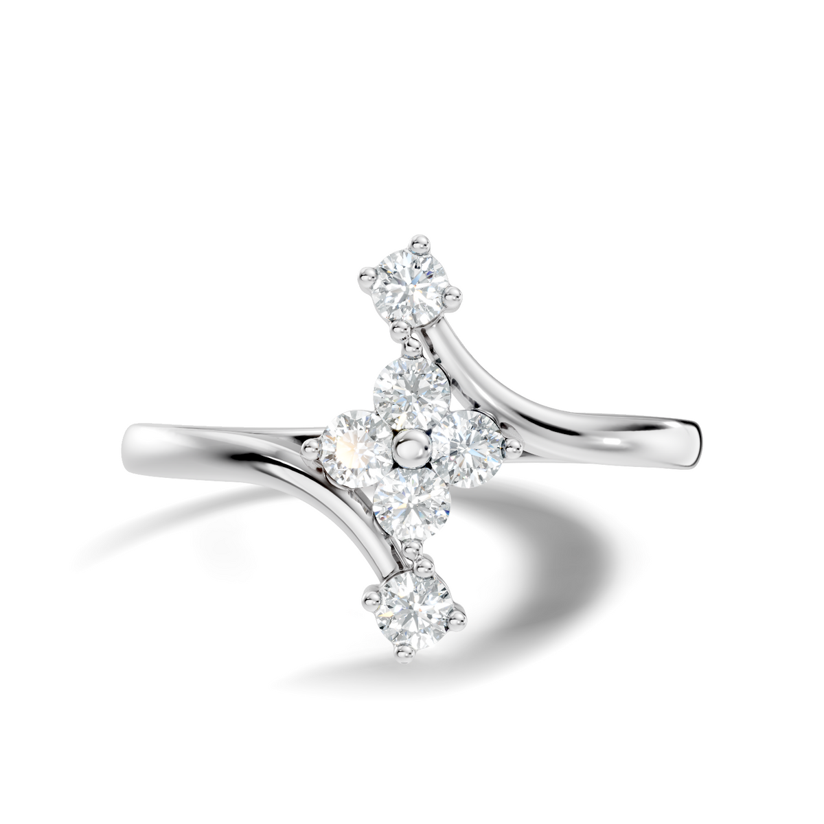 Round-Cut Lab-grown Diamond Vintage Ring in 10K White Gold