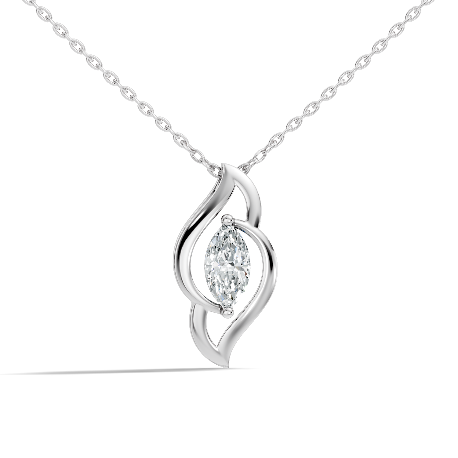 4.24Ct Oval-Cut Lab-grown Diamond Pendant in 10K White Gold