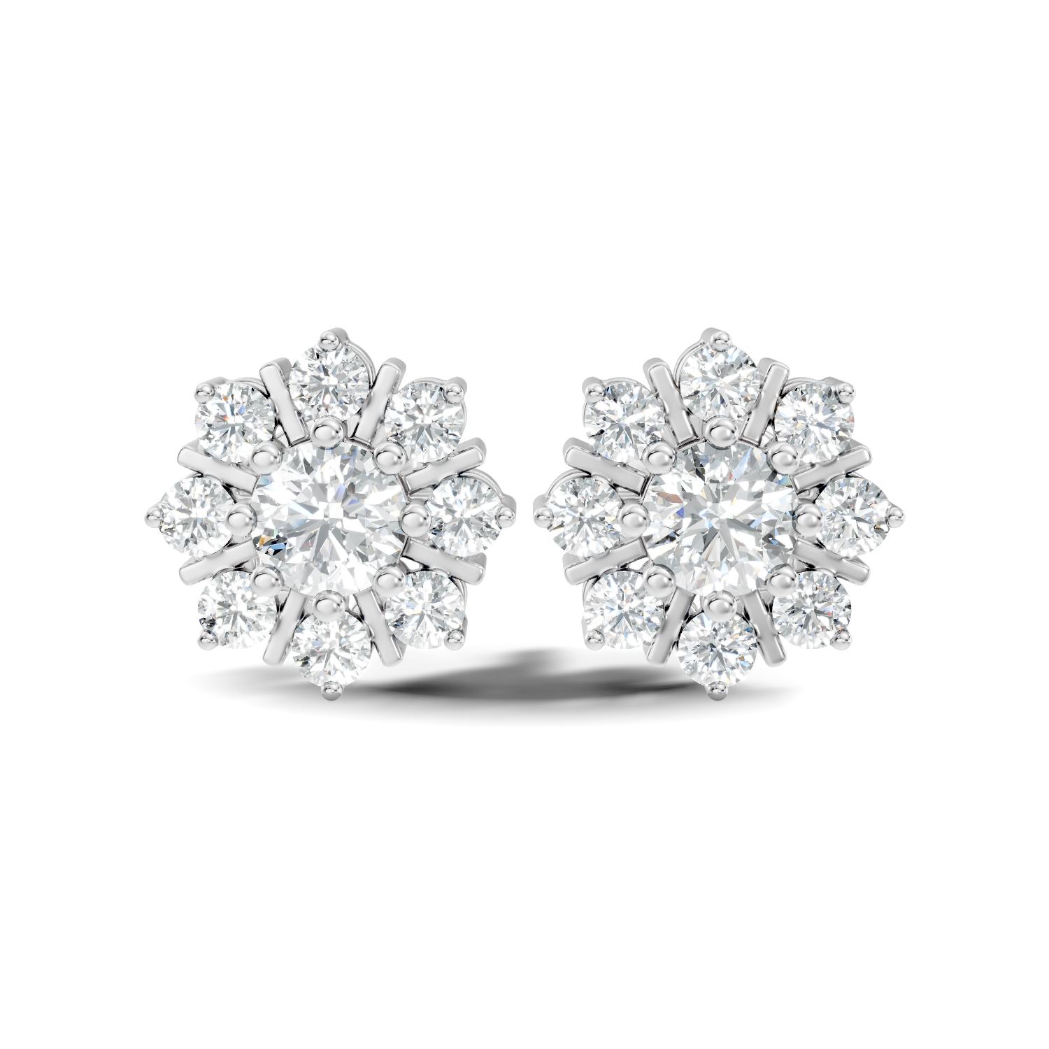 Round-Cut Lab-grown and Natural Diamond Earrings in 10K Yellow Gold