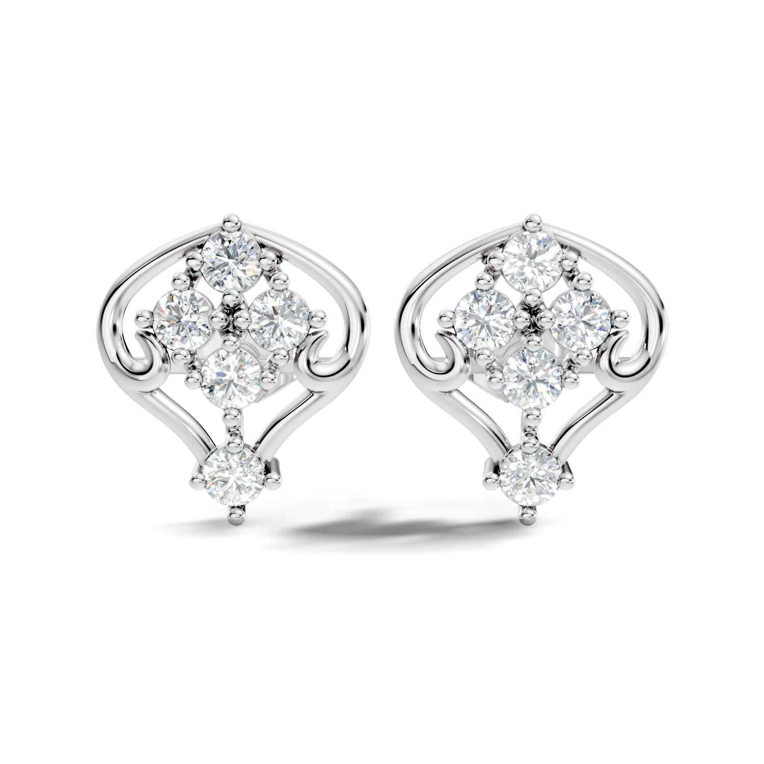 2.44Ct Round-Cut Lab-grown Diamond Vintage Studs in 10K White Gold
