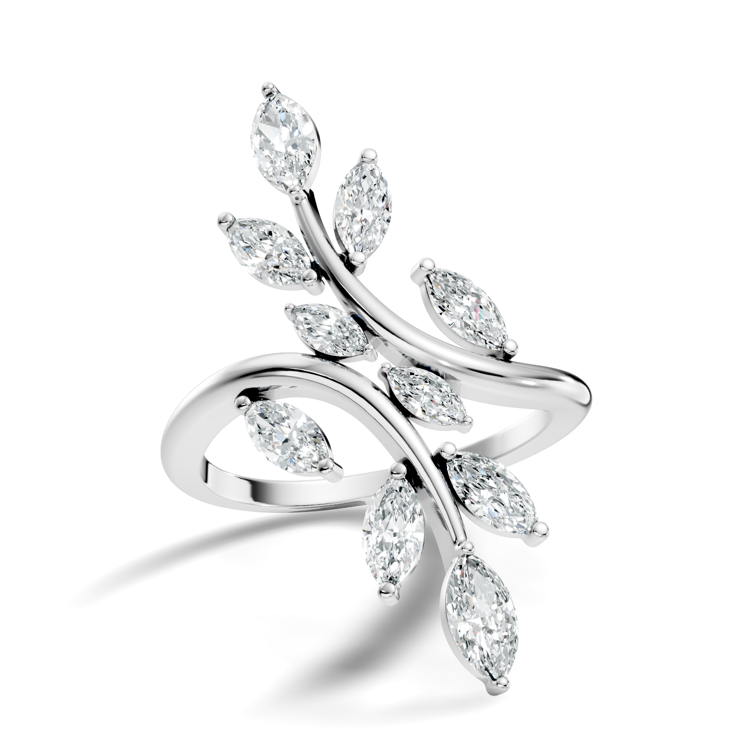 Marquise-Cut Lab-grown Diamond Vintage Ring in 10K Yellow Gold