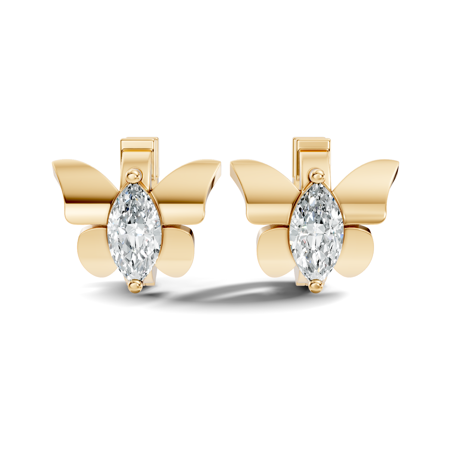 Round-Cut Lab-grown and Natural Diamond Earrings in 10K Yellow Gold