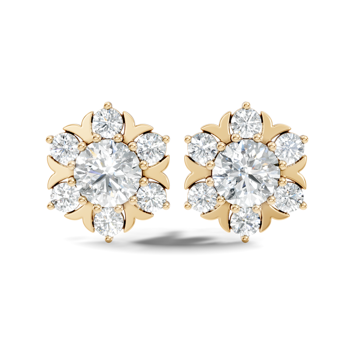 Pear-Cut Lab-grown Diamond Vintage Studs in 14K White Gold