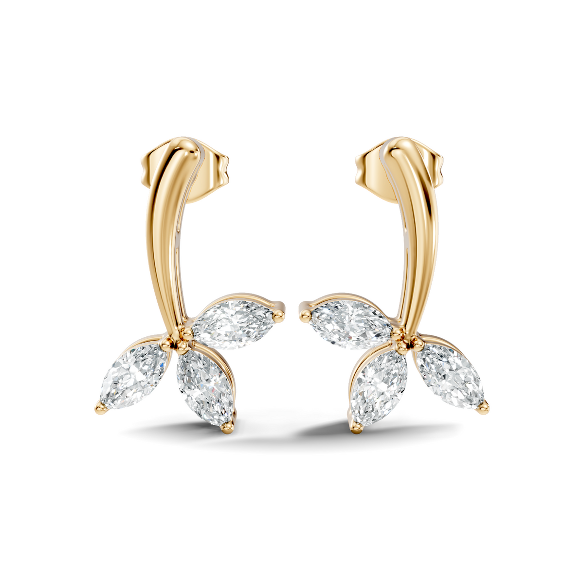 Oval-Cut Lab-grown Diamond Earrings in 10K Yellow Gold