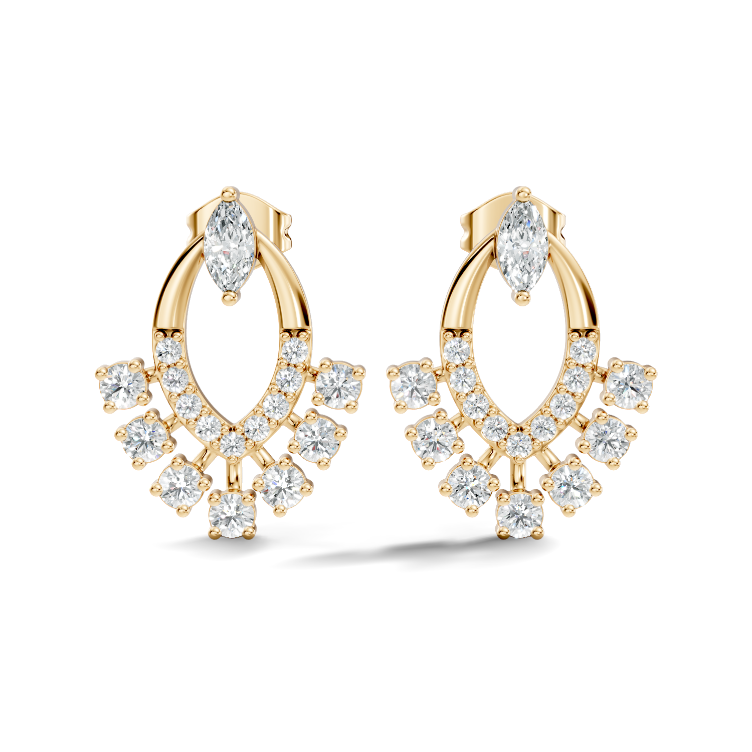 Round-Cut Lab-grown Diamond Vintage Earrings in 10K White Gold