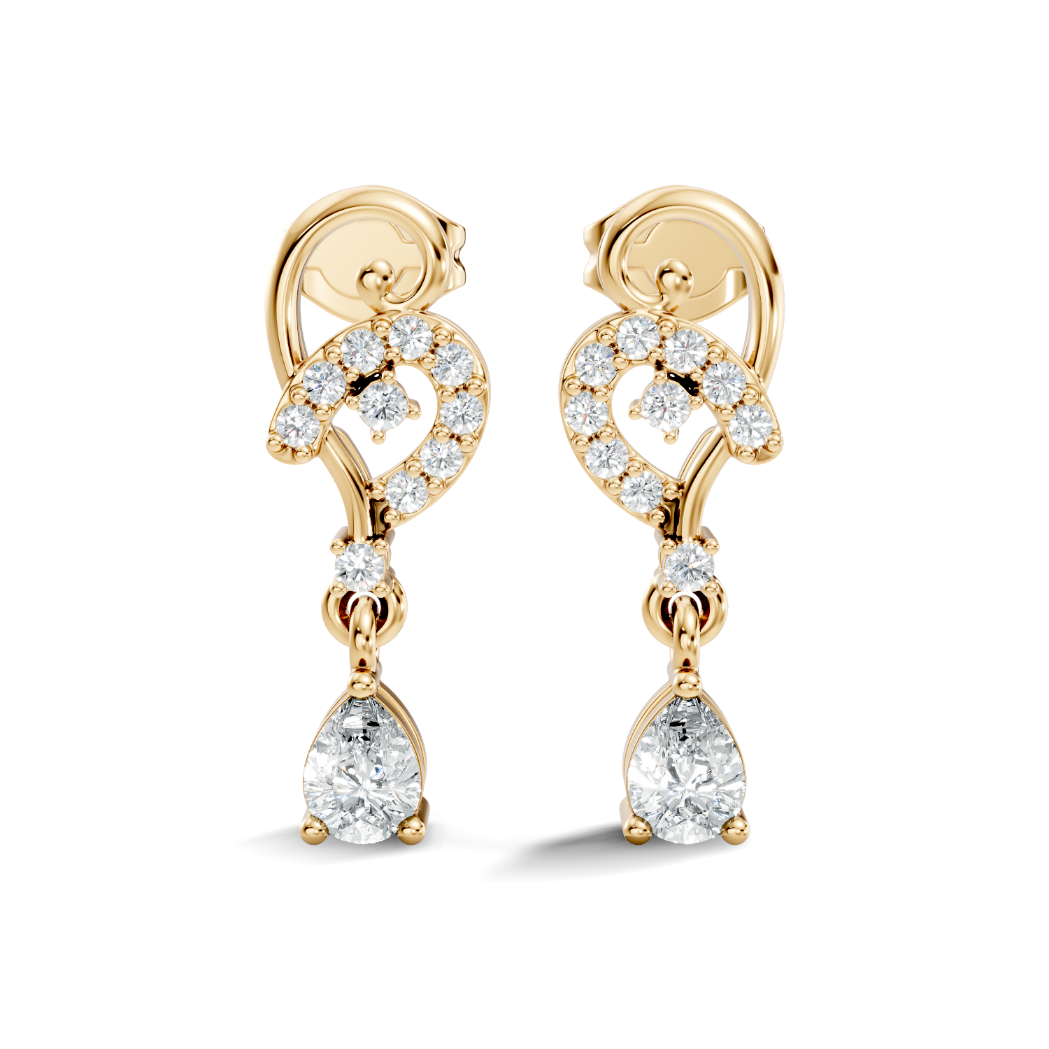 3.16Ct Princess-Cut Lab-grown Diamond Earrings in 10K Yellow Gold