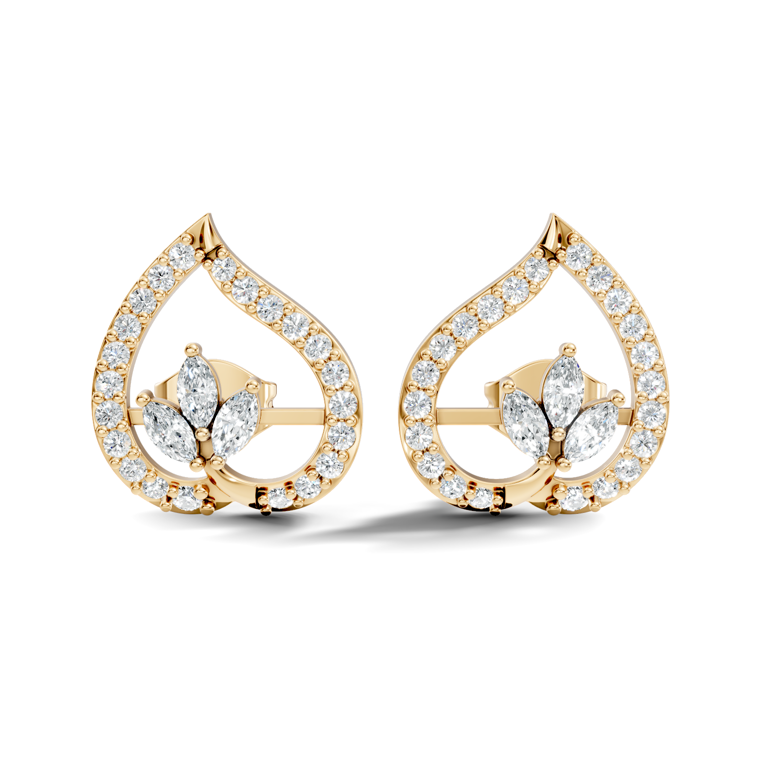Cushion-Cut Lab-grown Diamond Earrings in 10K Yellow Gold