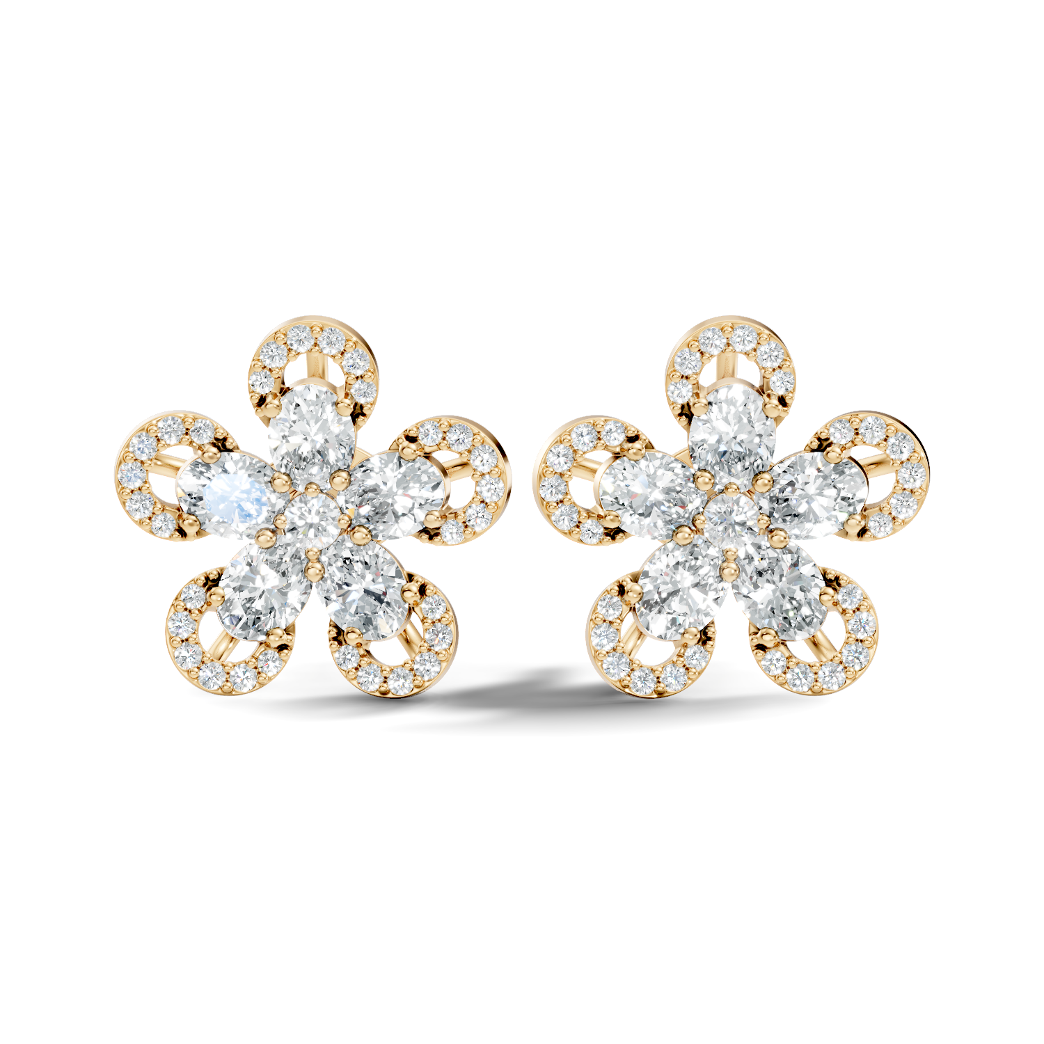 2.34Ct Round-Cut Lab-grown Diamond Earrings in 10K Yellow Gold