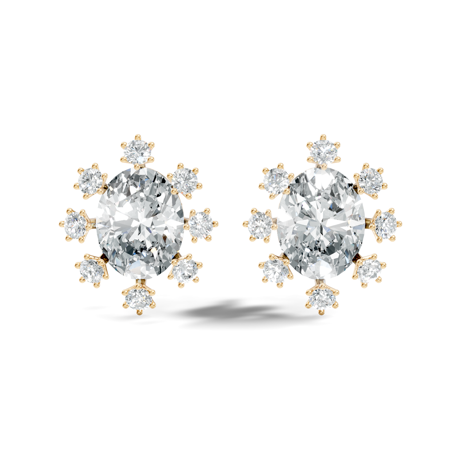 Round-Cut Lab-grown and Natural Diamond Earrings in 10K Rose Gold
