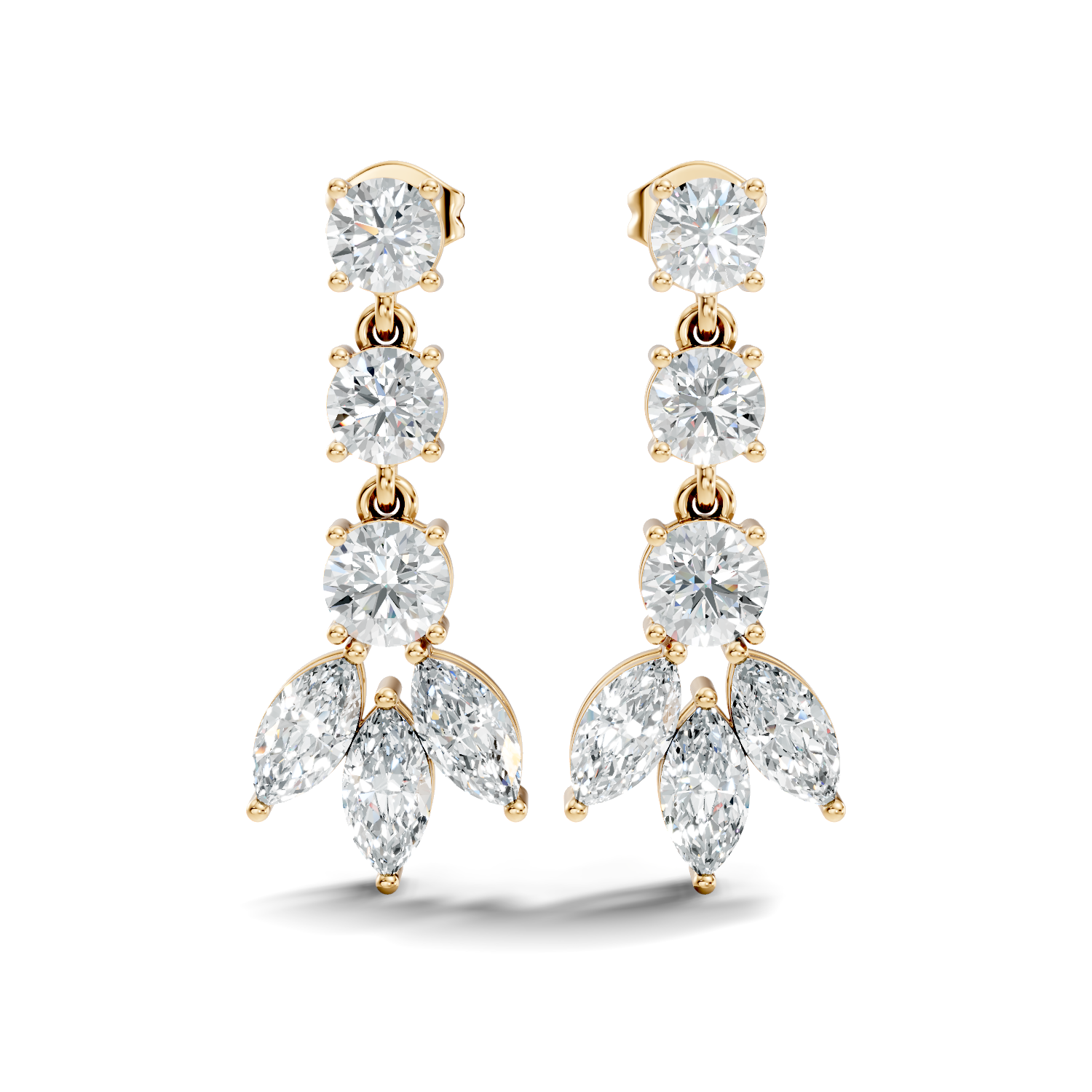 1.43Ct Round-Cut Lab-grown Diamond Cluster Earrings in 10K White Gold