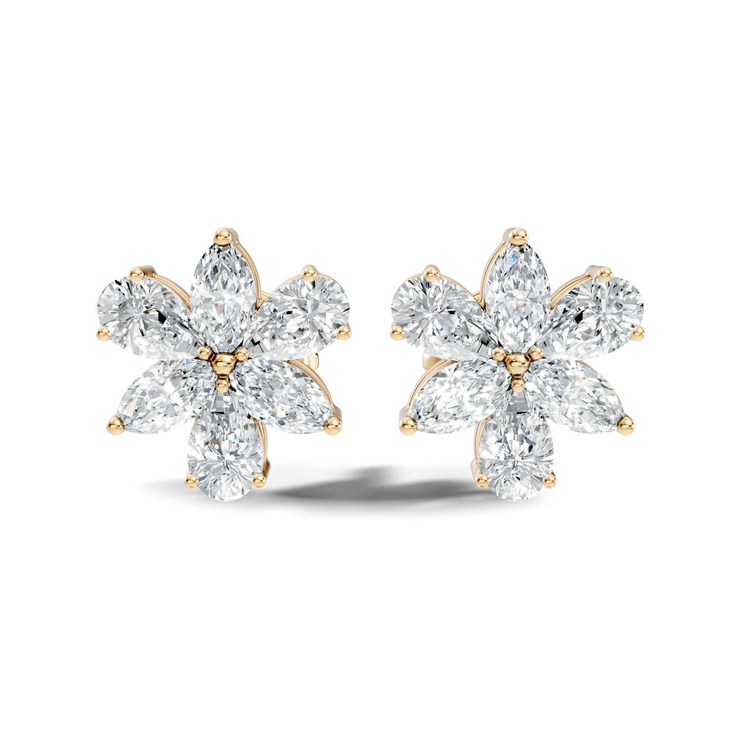 Marquise-Cut Lab-grown Diamond Earrings in 10K Yellow Gold