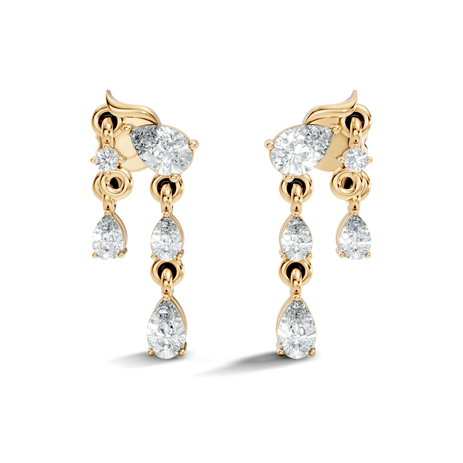 3.80Ct Pear-Cut Lab-grown Diamond Earrings in 10K White Gold