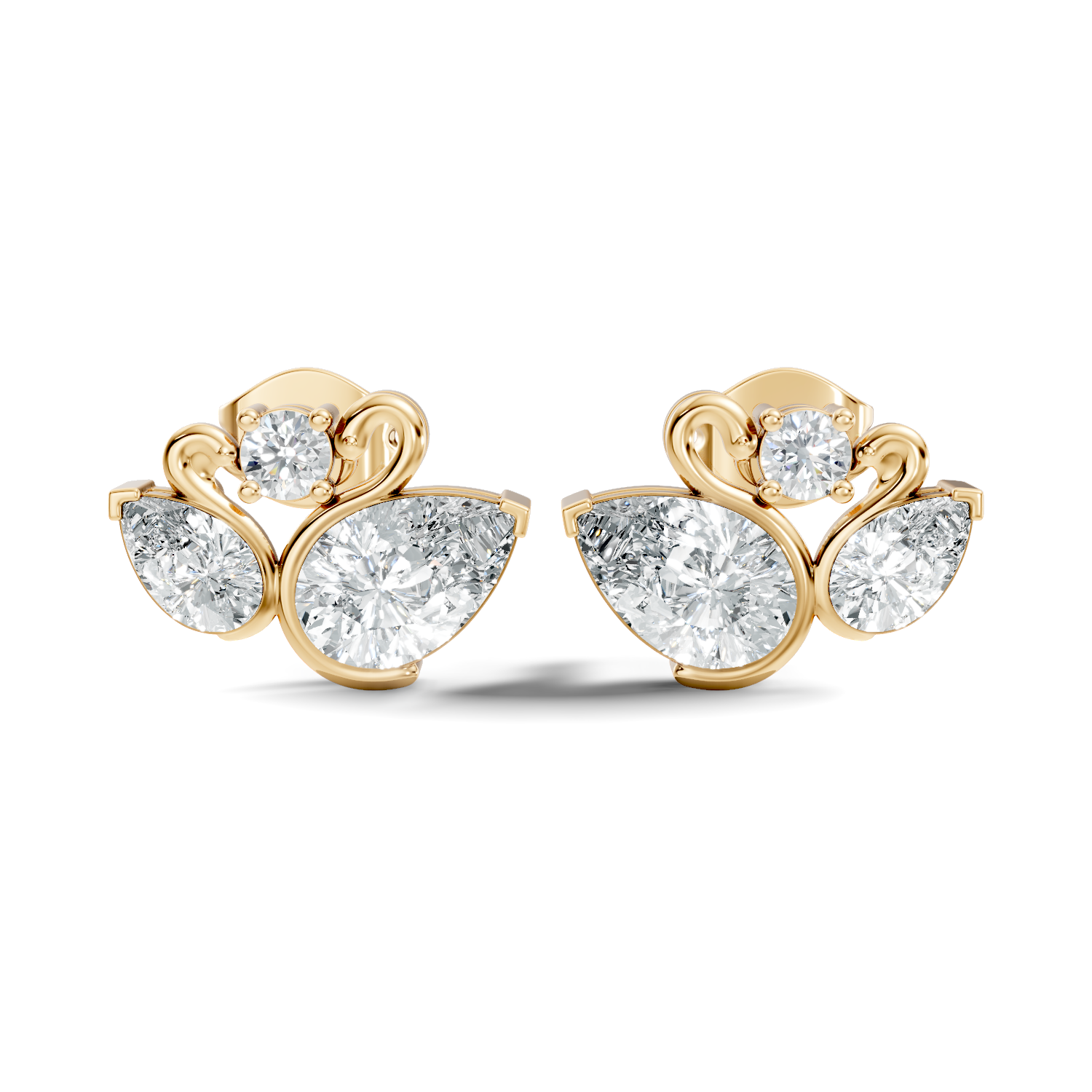 Marquise-Cut Lab-grown and Natural Diamond Earrings in 10K Rose Gold