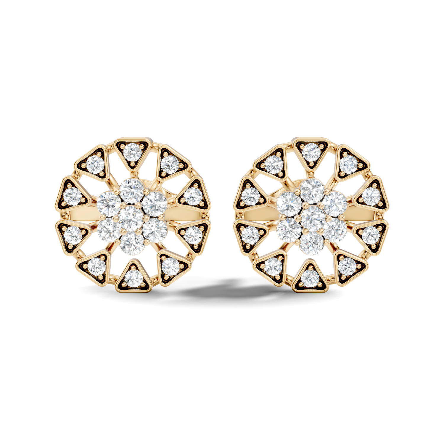 2.72Ct Marquise-Cut Lab-grown and Natural Diamond Earrings in 10K Yellow Gold