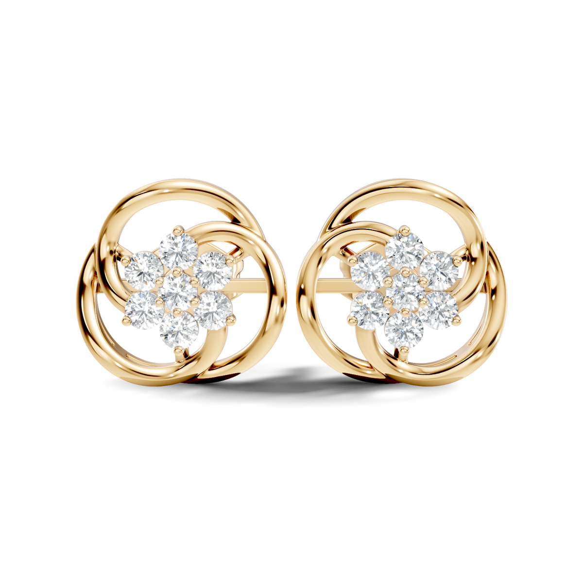 Round-Cut Lab-grown and Natural Diamond Earrings in 10K Rose Gold
