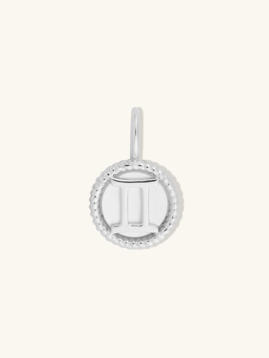 Gemini Zodiac Mother of Pearl 925 Sterling Silver Pendant